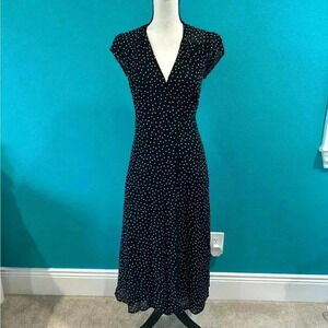 Reformation Carina Wrap Dress black polka dot in size xs